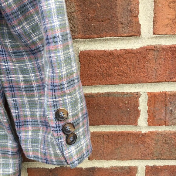 Plaid Blazer in Blue and Gray - Picture 6 of 16